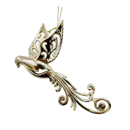 Игрушка новогодняя на елку ЖАР-ПТИЦА 17*9см лимонное золото LF-7840G/JC-16236 (960)