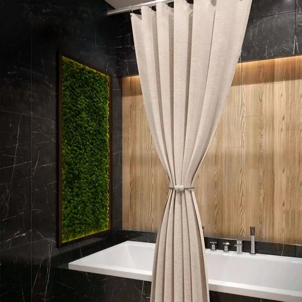 Штора для ванной 180*180см полиэстер кремовая (50)