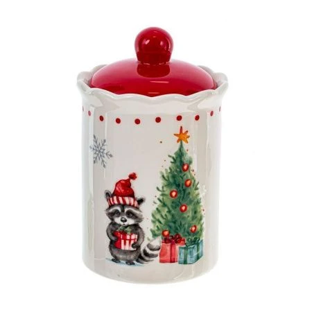 Банка для сыпучих продуктов керамика 850мл Новогодний подарок 11,5*18см (24