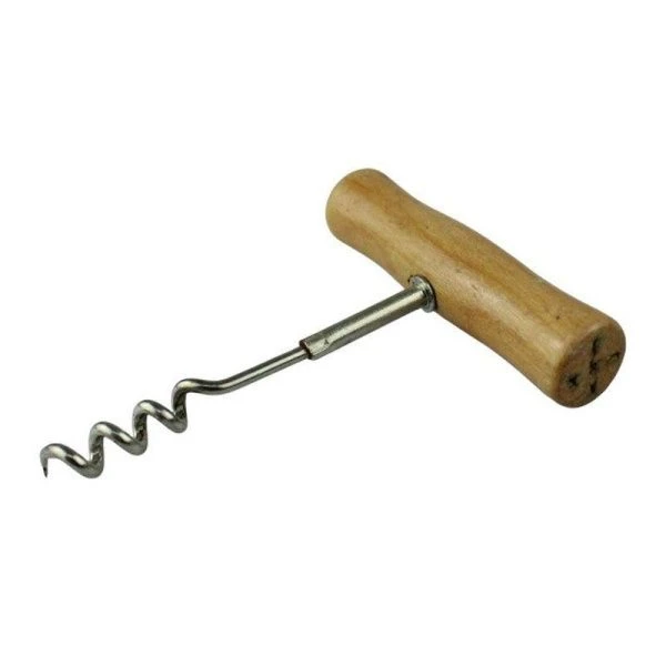 Штопор 8*2*9,5см нерж.сталь с деревянной лак. ручкой