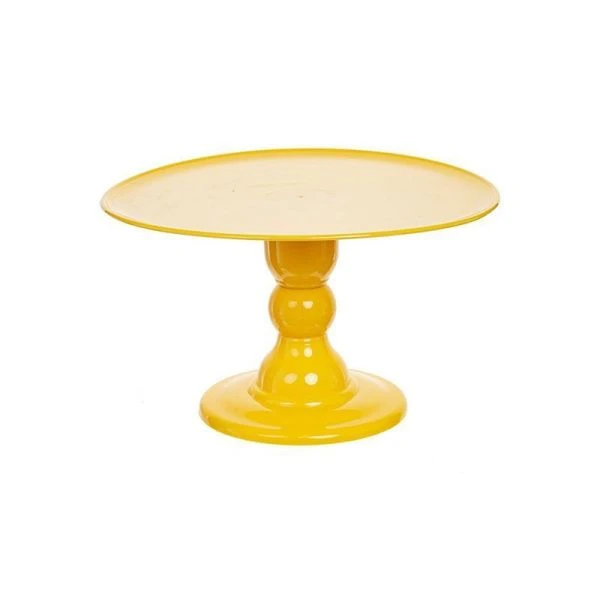Подставка для торта на ножке 32*19см пластик желтая (24)
