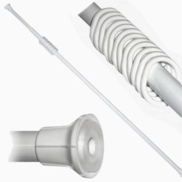 Карниз для ванной комнаты раздвижной с кольцами 12шт 155-280см серый (25)