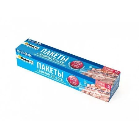 Пакеты для хранения и заморозки с замком 3л/15шт. в футляре 27*28см, толщ. 40мк (24)