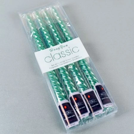 Набор свечей парафин 4шт. 25*1,7см зеленый FG-193 (72)