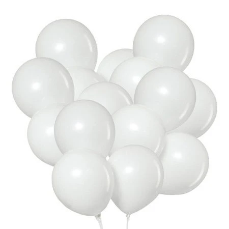 Шар воздушный латекс (набор 12шт) Пастель белые