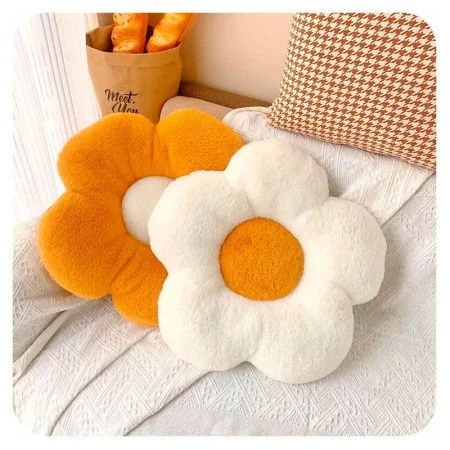 Подушка декоративная Цветок микрофибра белая JC-17870 (100)