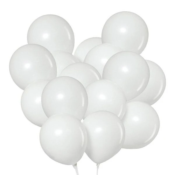 Шар воздушный латекс (набор 12шт) Пастель белые