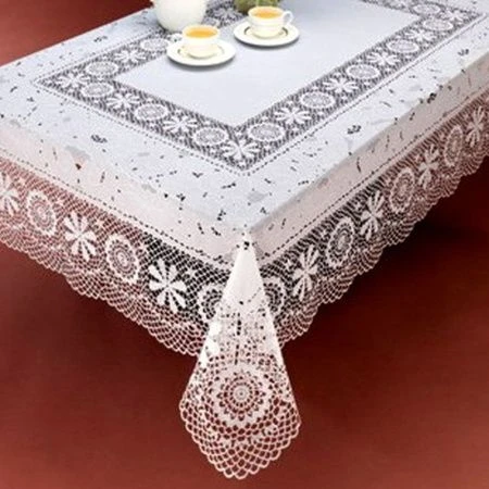 Скатерть 54*72 (135*180см) ПВХ CROCHET белая S-315 (36)