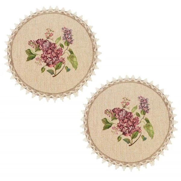 Салфетки набор 2шт 27см гобелен СИРЕНЬ