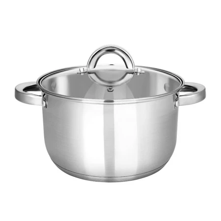 Кастрюля 6л нерж.сталь Rondy со стекл.крышкой 24см все виды плит ТМ Appetite SH07603 (1)