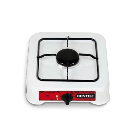 Плитка газовая металл Centek CT-1520 белая 1 конфорка сменная форсунка баллон/магистраль (10)