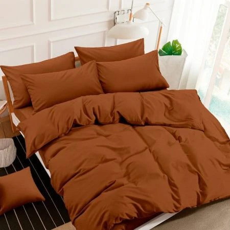 КПБ семейный поплин однотонный Престиж мокко (пр.240*215, под.215*150*2, нав.70*70*2)