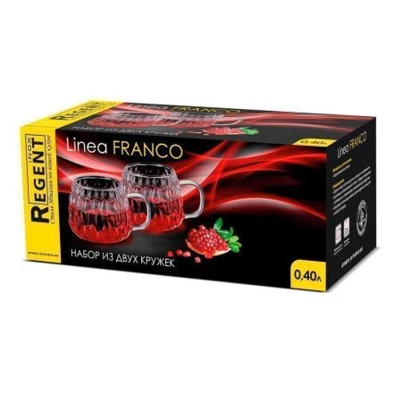 Кружки набор 2шт 430мл стекло Franco 93-FR-BR-02-400 (24)