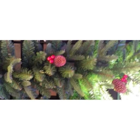 Гирлянда новогодняя 270см ЕЛОВАЯ ВЕТКА заснеженная с шишками и ягодами смешанные ветки ST903 (10)