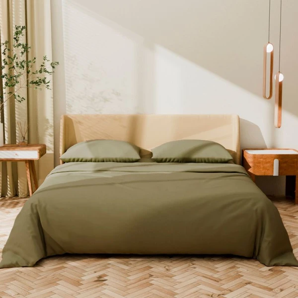 КПБ 2сп сатин 100%хлопок LoveLife (пр.200*225, под.175*215, нав.50*70*2, рис. Ripe olive)125г/м