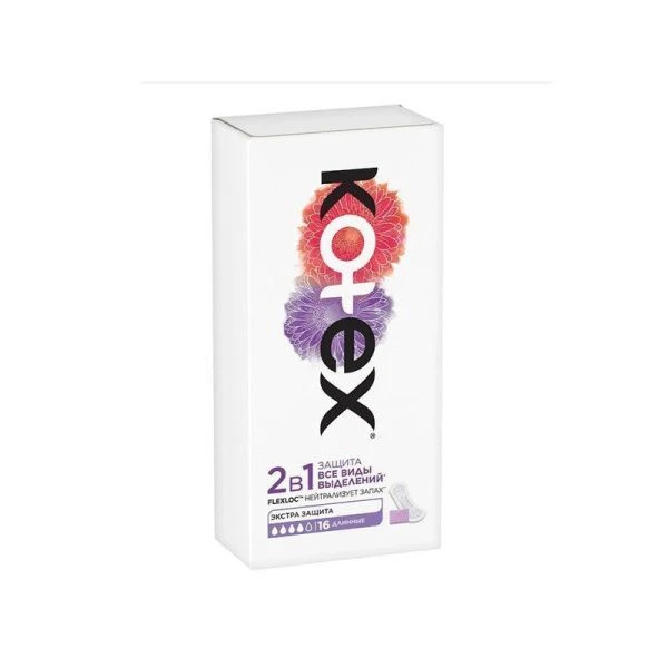 Прокладки ежедневные 16шт 2в1 Kotex Экстра Длина (16) 9426080