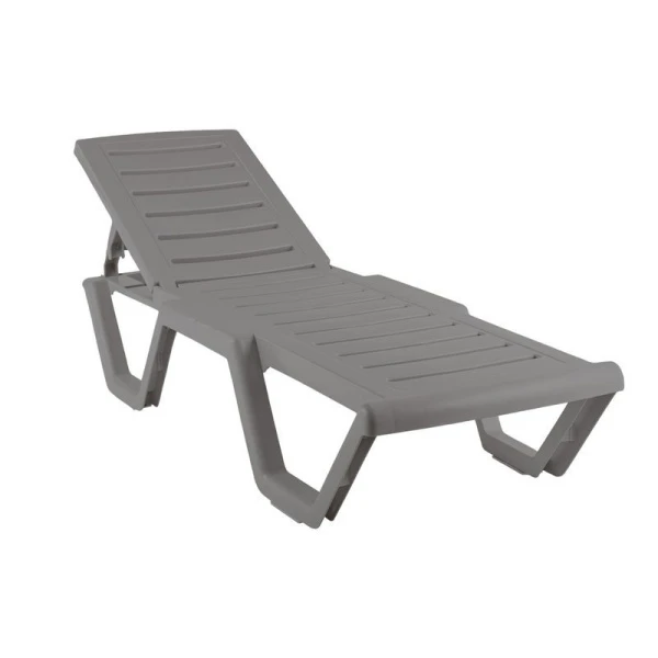 Шезлонг пластик Атлант 186*63*32см, нагрузка до 150кг грэй (1)