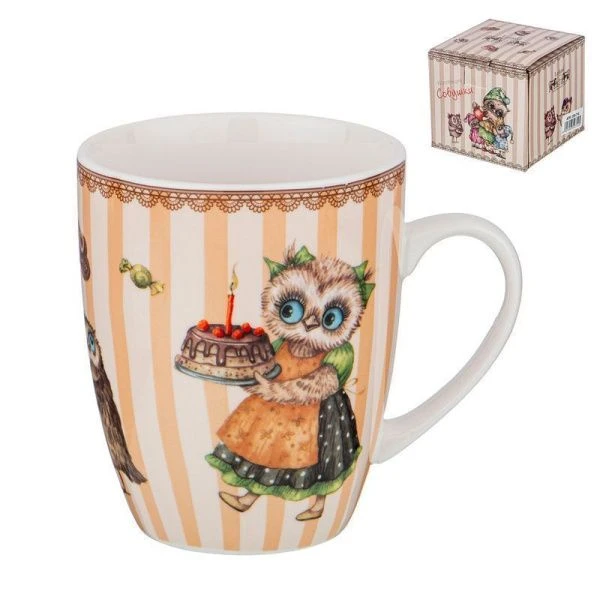 Кружка 420мл фарфор СОВУШКИ (6)