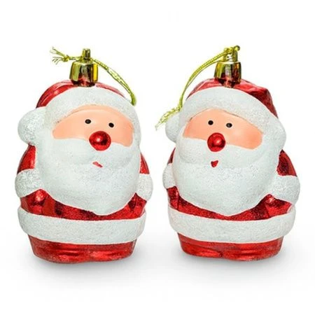 Игрушки новогодние на елку ДЕД МОРОЗ набор 4шт 8см пластик OS23TS04V-193/JC-16410 (120)