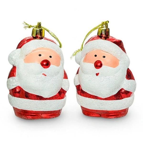 Игрушки новогодние на елку ДЕД МОРОЗ набор 4шт 8см пластик OS23TS04V-193/JC-16410 (120)