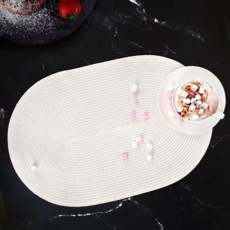 Салфетка сервировочная 44*30см полипропилен Casual line белая (4/180)