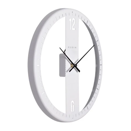 Часы настенные 32см металл РУБИН Классика открытая стрелка, белый (10)