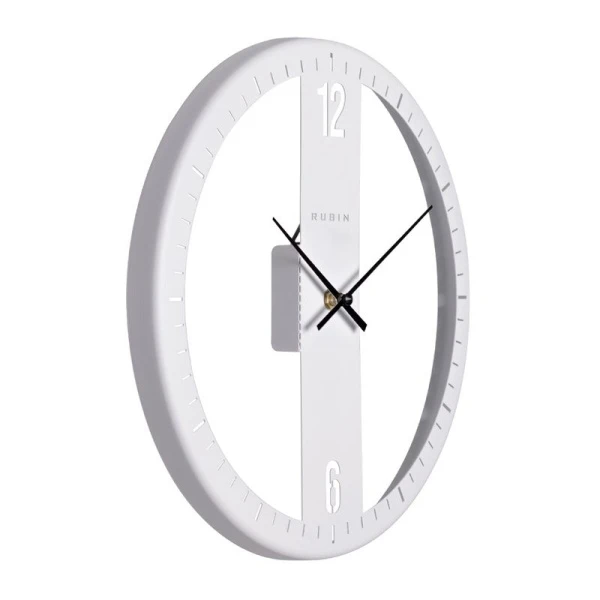Часы настенные 32см металл РУБИН Классика открытая стрелка, белый (10)