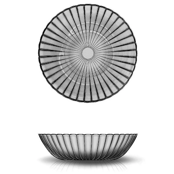 Тарелка глубокая 19,5см стекло МАГИЯ ГРАФИТ суповая (24)