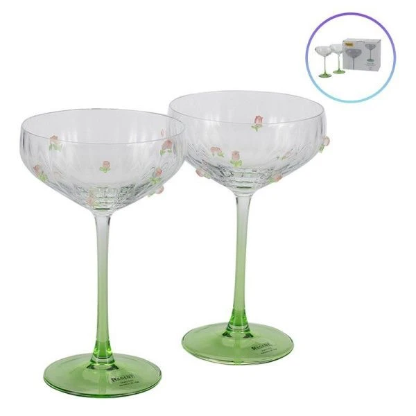 Бокалы-креманки для шампанского набор 2шт 310мл стекло AST I81-704 (12)