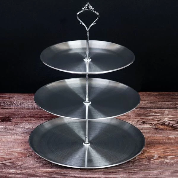 Этажерка сервировочная 3 яруса 20/23/26см металл silver UN-85 (80)