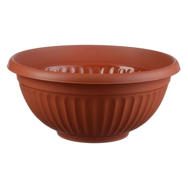 Кашпо-миска 50см пластик ЛИВИЯ терракот (1)