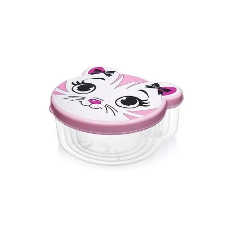 Набор контейнеров пищевых Pets 4пр пластик с розовой крышкой (24)