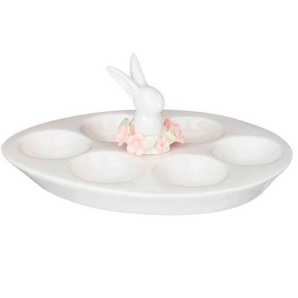 Подставка для яиц (на 6шт) 20*15*11см фарфор ВЕСЕННИЙ КРОЛИК (12)
