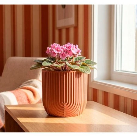 Кашпо 1,9л 180мм пластик РАМОНА со вставкой терракотовый (15)