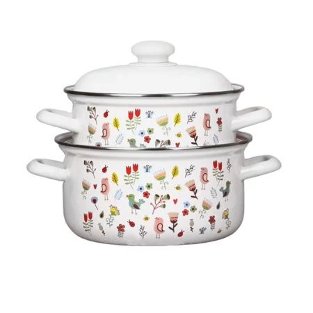 Набор кастрюль 2пр 2/3л эмаль КАЛЕЙДОСКОП цилиндрический (1)