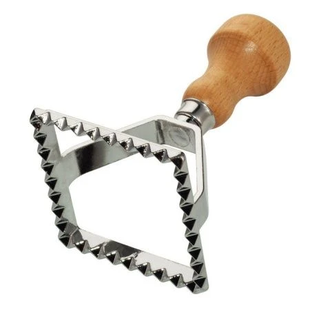 Пресс-форма для печенья, равиоли, пельменей 7*7см нерж.сталь дер.ручка (6/96)