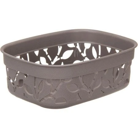 Корзинка для хранения 1л 185*140*65мм пластик ФЛОРА Французcкий серый (24)