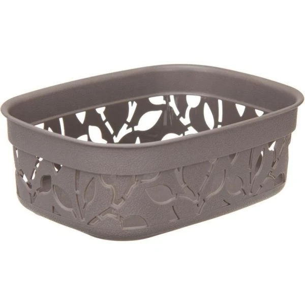 Корзинка для хранения 1л 185*140*65мм пластик ФЛОРА Французcкий серый (24)