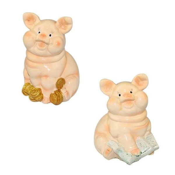 Копилка Свинья полистоун 12*9*8см 2 вида 36602/JC-9889 (96)