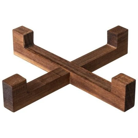 Фруктовница 22*10,5см стекло/дерево на подставке (8)