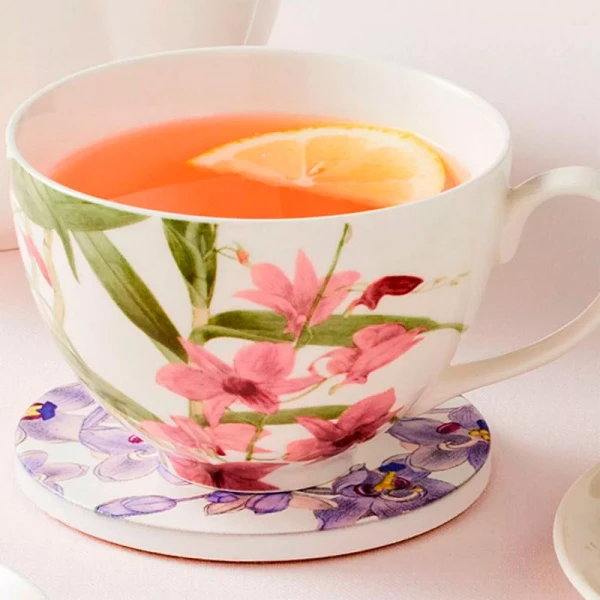 Чайный набор 2пр фарфор ОРХИДЕЯ на 1 персону 240мл розовая подар.уп. MW496-HV0458 (12)