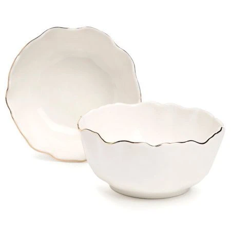 Салатники набор 2шт 350мл 12,5*5,5см фарфор Charm с золотой отводкой (24)