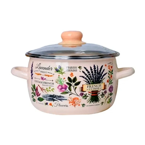 Кастрюля 2л эмаль ЭДЕМ сферическая ТМ Appetite 1RC161S (8)