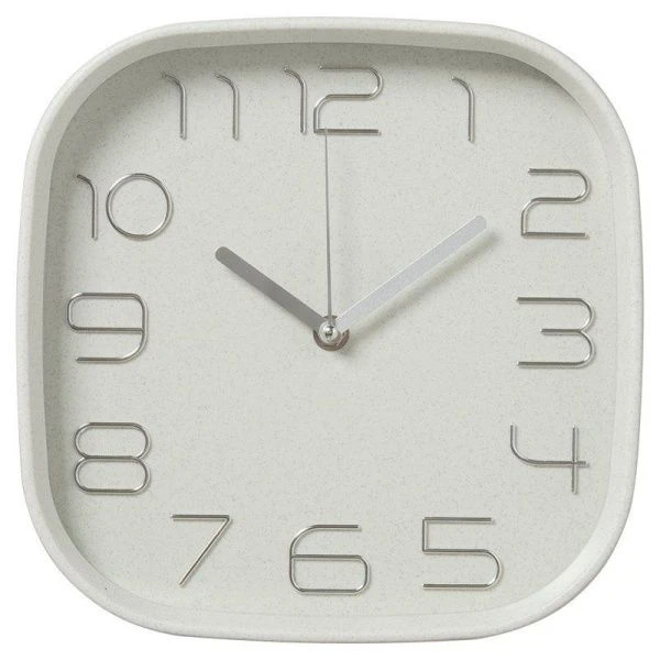 Часы настенные 25*25см пластик РУБИН Классика белые с серебром (10)