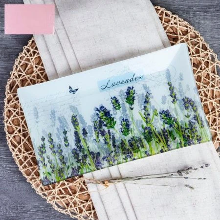 Блюдо 28*16см стекло ЛАВАНДА прямоугольное S322816 V136 GREY (6/48)