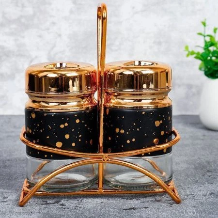 Набор для специй 2пр стекло на мет.подставке SRL-2 (24)