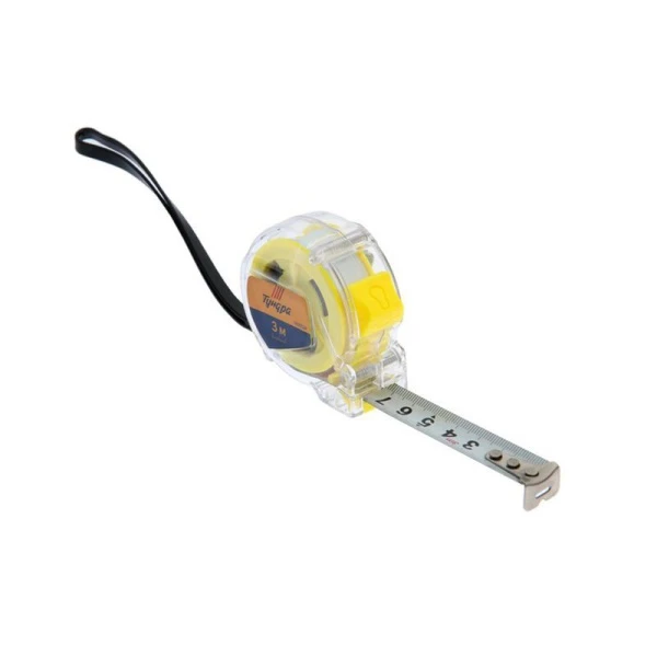 Рулетка металл/пластик 3м 16мм прозрачный корпус TUNDRA (1)