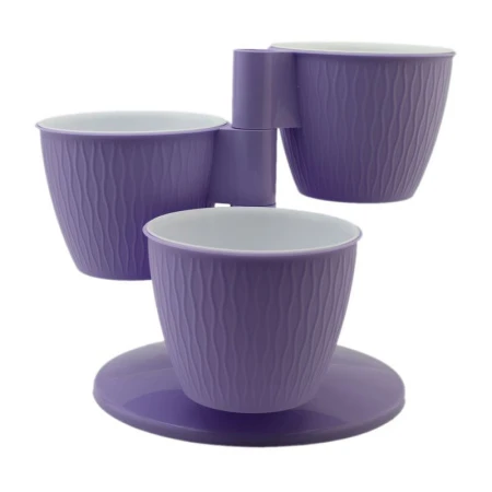 Горшок цветочный 27*22см пластик КАСКАД-ПИРАМИДА лаванда (10)
