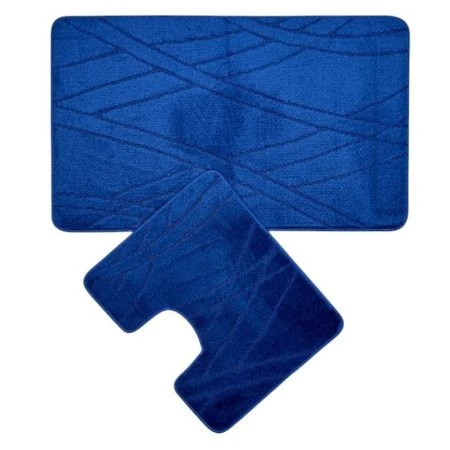 Набор ковриков в ванную 2пр 60/100/50*60 полипропилен MAXIMUS BQ 10604 D.BLUE тёмно-синий 2582