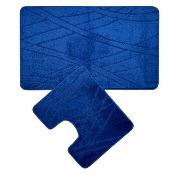 Набор ковриков в ванную 2пр 60/100/50*60 полипропилен MAXIMUS BQ 10604 D.BLUE тёмно-синий 2582